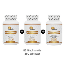 Indlæs billede til gallerivisning B3 Vitamin, Niacinamide 500 mg, 360 tabletter (3x120) fra Sowelo
