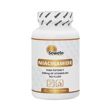 Indlæs billede til gallerivisning B3 Vitamin, Niacinamide 500 mg, 360 tabletter (3x120) fra Sowelo
