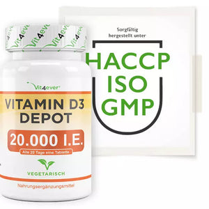 D3-vitamin Depot - 20.000 IE - 240 tabletter fra Vit4ever