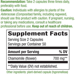 Kamilleblomst, 700 mg per dosis, 100 Veg kapsler fra Nature's Way
