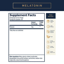 Indlæs billede til gallerivisning Melatonin Liposomal, 1 mg, 30 ml højtoptageligt flydende
