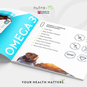 Omega-3, ren fiskeolie - 2000 mg - 240 softgel kapsler fra Nutravita