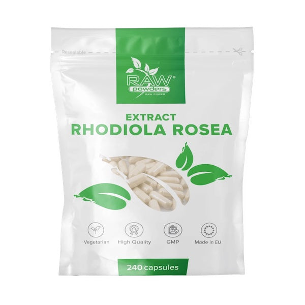 Rosenrod, Rhodiola Rosea-ekstrakt - 500 mg - 240 kapsler fra Raw Powders
