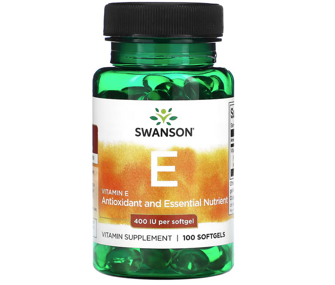 E-vitamin, naturligt - 400 IU - 100 softgels fra Swanson