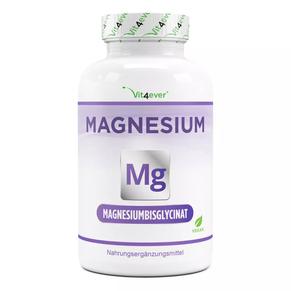 Magnesium Bisglycinat - 155 mg elementær magnesium - 365 veg-kapsler fra Vit4Ever