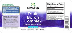 Bor, Boron Triple Complex - 3 mg - 250 kapsler fra Swanson