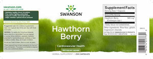 Hvidtjørn (Hawthorne berry) - 565 mg - 250 kapsler fra Swanson