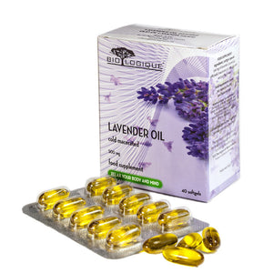 Lavendel, ren olie - 500 mg - 40 softgel kapsler fra Biologique - Hofigal