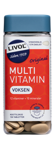 Multivitamin til voksne, 150 tabletter fra Livol