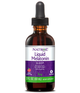 Melatonin - 1 mg - flydende med naturlig bærsmag – 60 ml med pipette fra Natrol