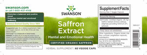 Safranekstrakt øko - 30 mg med safranal - 60 kapsler fra Swanson