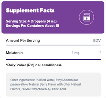 Indlæs billede til gallerivisning Melatonin - 1 mg - flydende med naturlig bærsmag – 60 ml med pipette fra Natrol
