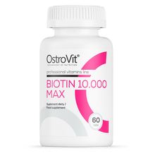 Indlæs billede til gallerivisning Biotin 10000 MAX - høj dosis D-biotin - 60 tabletter fra OstroVit
