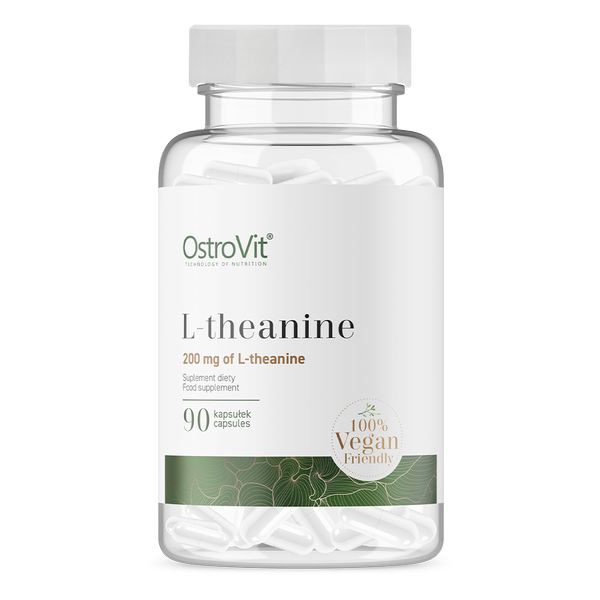 L-Theanine - 200 mg - 100 mg inulin, hjernesundhed - VEG, 90 kapsler fra OstroVit