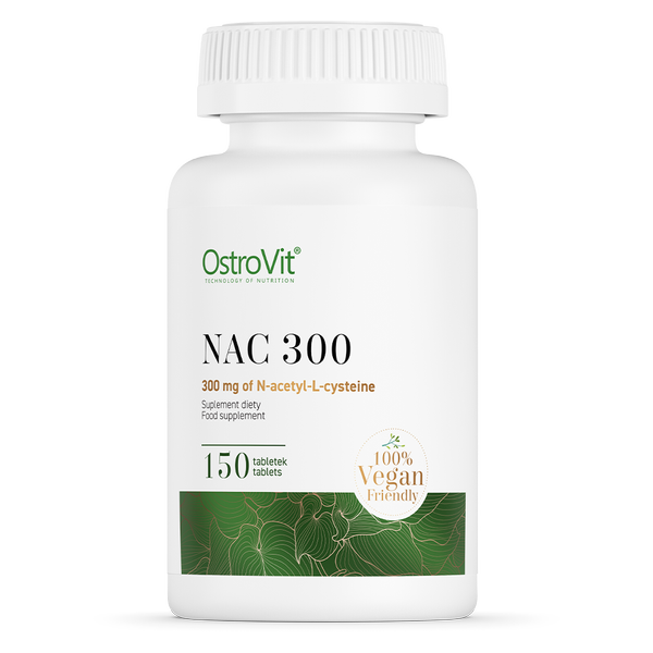 NAC, N-acetyl-L-cystein, 300 mg, VEG, 150 tabletter