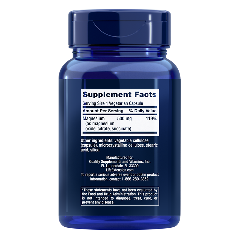Life Extension MoreThanHealth.dk Magnesium veg caps Magnesium oxid citrat succinat