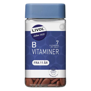 B-kompleks, B-vitaminer, vegansk, 280 tabletter fra Livol