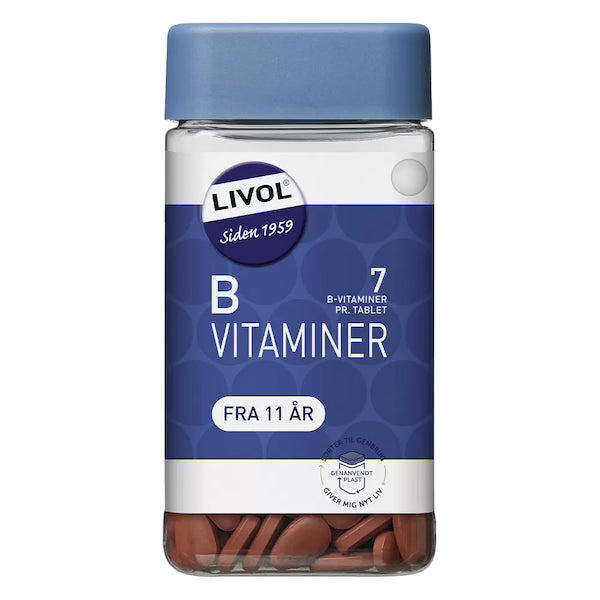 B-kompleks, B-vitaminer, vegansk, 280 tabletter fra Livol