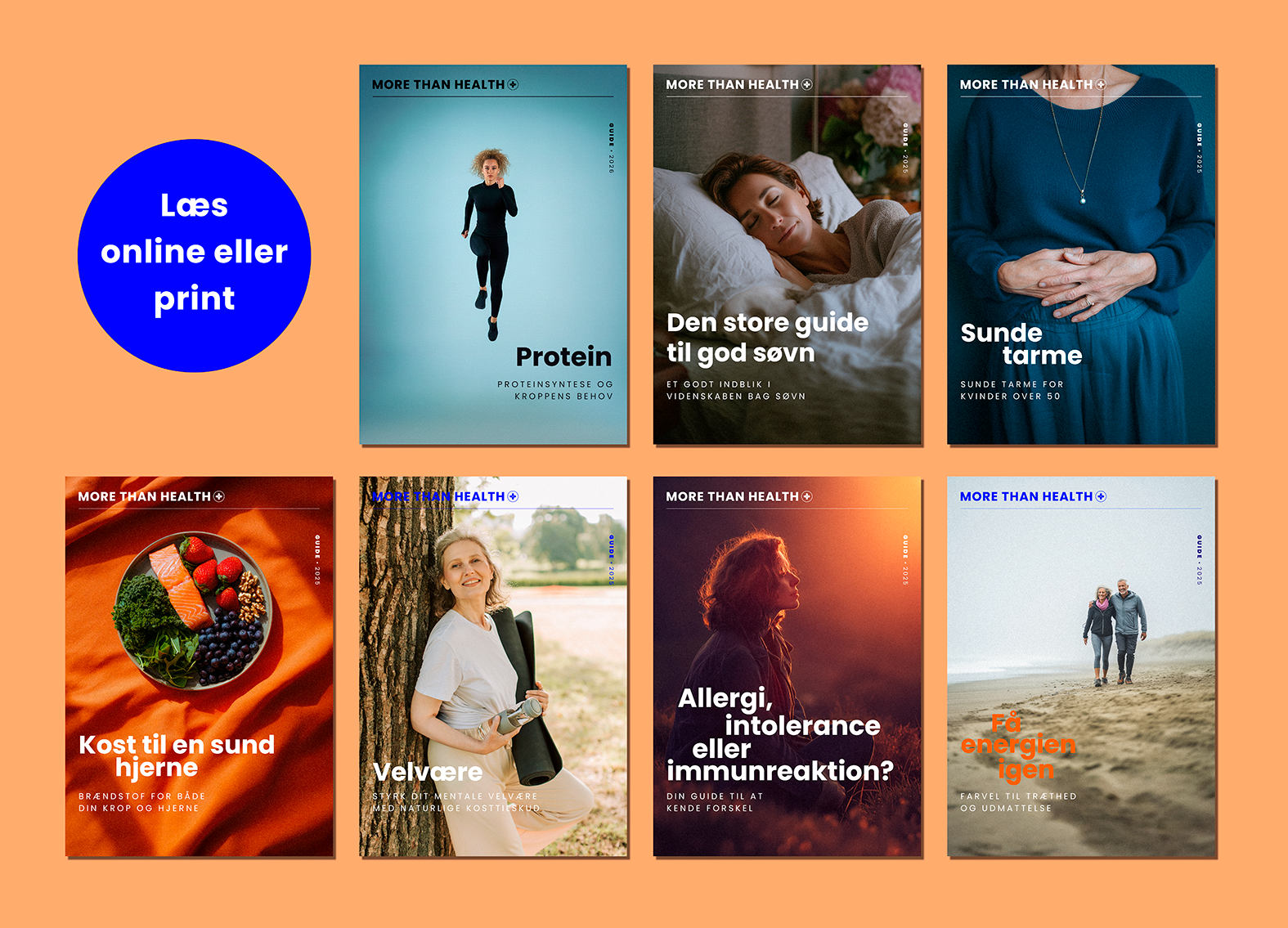 7 temahæfter fra More Than Health. Din guide til en sundere hverdag – baseret på forskning, ikke gætværk. Protein, søvn, tarme, energi, velvære, hjerne og kroppens signaler. Læs online eller print – du bestemmer.