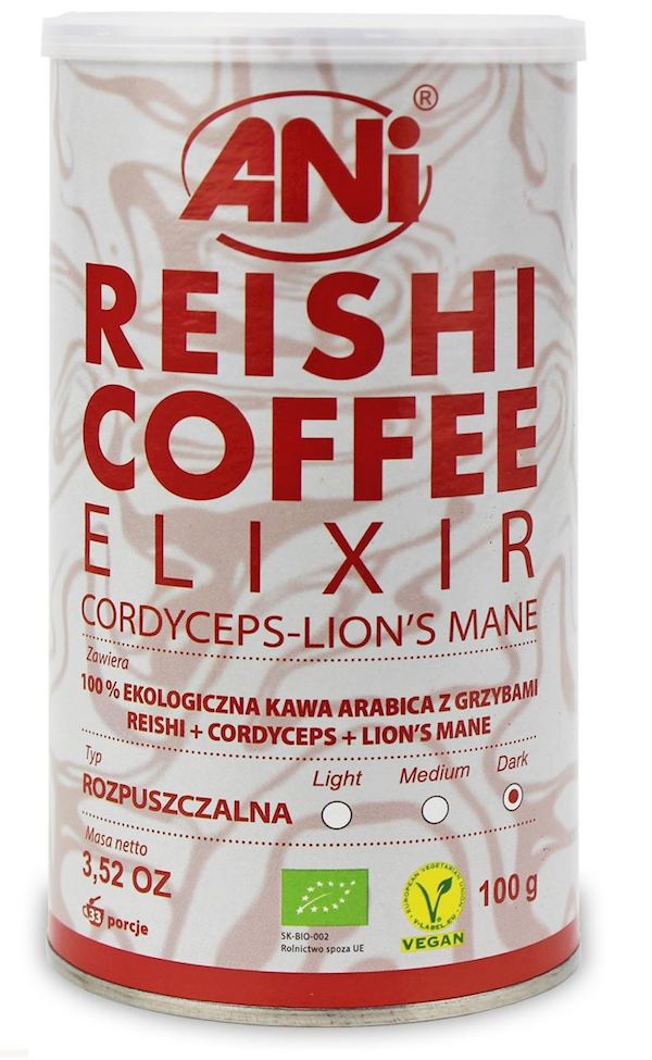 Kaffe med Lion's Mane, Reishi og Cordyceps svampe, ØKO - 100 g - instant kaffe