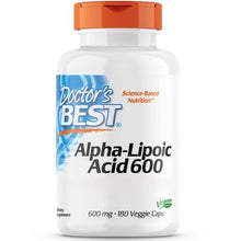 Indlæs billede til gallerivisning Alpha-Lipoic Acid (ALA) - 600 mg - 180 veganske kapsler fra Doctor&#39;s Best
