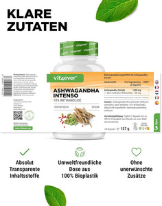 Ashwagandha Intenso-ekstrakt - 750 mg - 180 kapsler fra Vit4ever