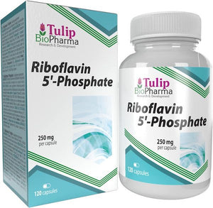 B2-vitamin - 250 mg - Riboflavin 5'-fosfat - 120 kapsler fra Tulip BioPharma