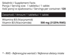 Indlæs billede til gallerivisning B3 Vitamin, Niacinamide 500 mg, 120 tabletter fra Sowelo
