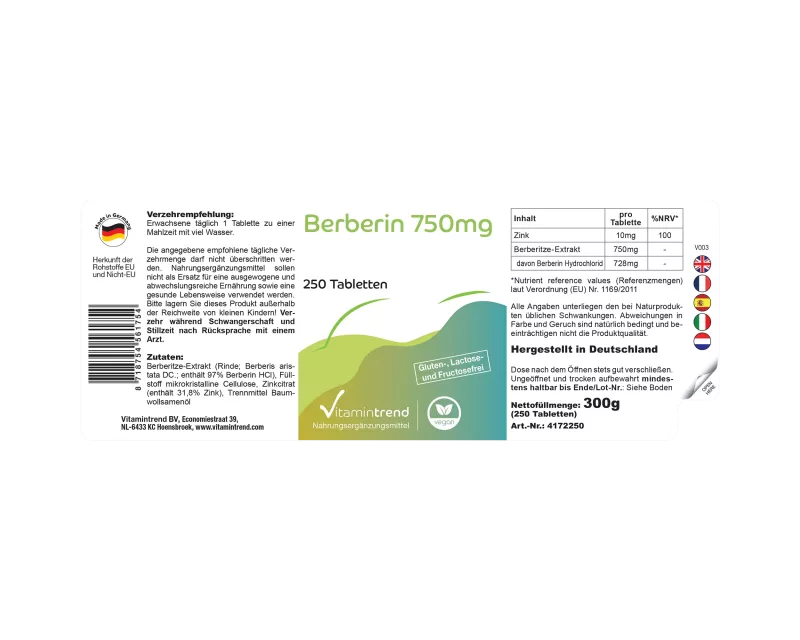Berberin HCl med Zink