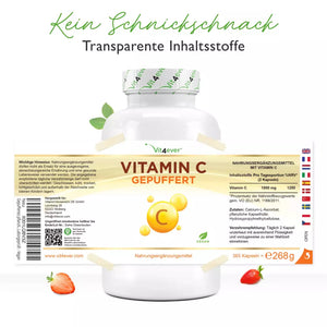 C-vitamin til følsomme maver, syreneutral & depot - 500 mg - 365 kapsler fra Vit4ever