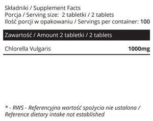 Chlorella ØKO, 1000 mg per dosis (Pulveriseret alge), VEG, 200 tabletter