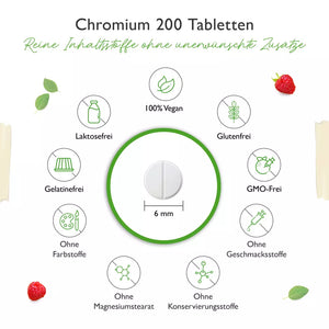 Krom, Chromium, 200 mcg - 365 tabletter
