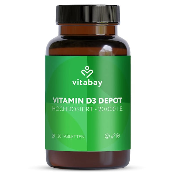 D3-vitamin, DEPOT - 20.000 IE - 120 tabletter fra Vitabay