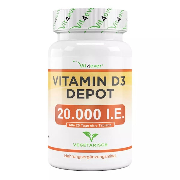 D3 vitamin Depot, 20.000 IE - 240 tabletter fra Vit4ever