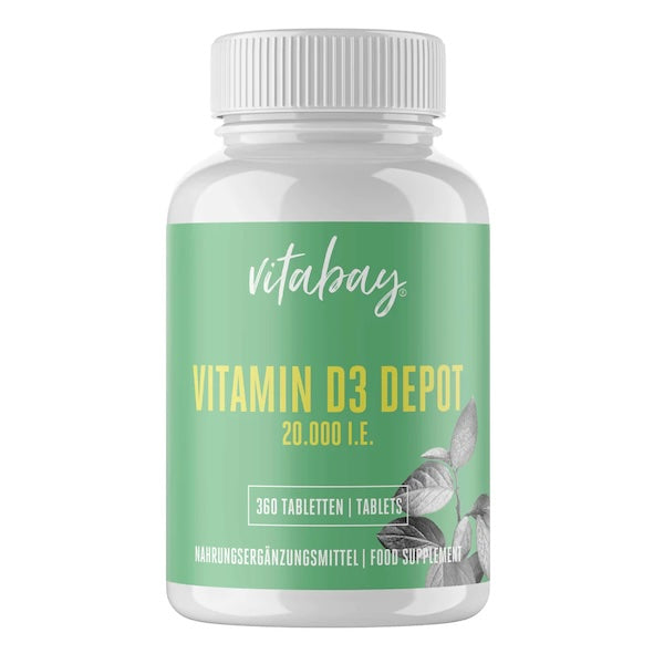 D3 vitamin Depot, 20.000 IE - 360 tabletter fra Vitabay