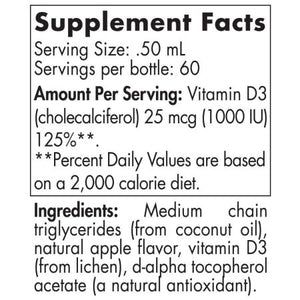 D3-vitamin, plantebaseret - 1000 IU - 30 ml fra Nordic Naturals