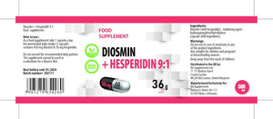 Diosmin 450 mg med 50 mg Hesperidin - 60 veganske kapsler - overlegen optagelse