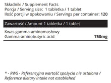 Indlæs billede til gallerivisning GABA, 750 mg, 120 tabletter fra Sowelo
