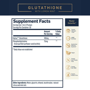 Glutathion Liposomal, 100 mg, 50 ml højtoptageligt fra Quicksilver Scientific