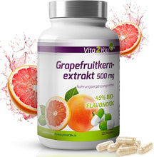 Indlæs billede til gallerivisning Grapefrugtkerne ekstrakt, 500 mg, 45% flavonoider - 120 kapsler

