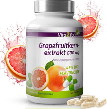 Indlæs billede til gallerivisning Grapefrugtkerne-ekstrakt - 500 mg (45% flavonoider) - 120 kapsler fra Vita2you
