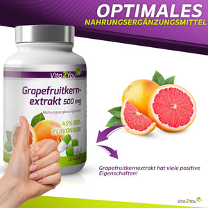 Grapefrugtkerne ekstrakt, 500 mg, 45% flavonoider - 120 kapsler