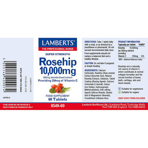 Hyben (Rosehip) - 10.000 mg - heraf 250 mg C vitamin, 60 tabletter fra Lamberts