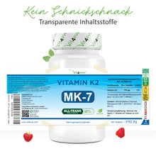 Indlæs billede til gallerivisning K2-vitamin (Menaquinon MK-7) - 100 mcg - 365 tabletter fra Vit4ever
