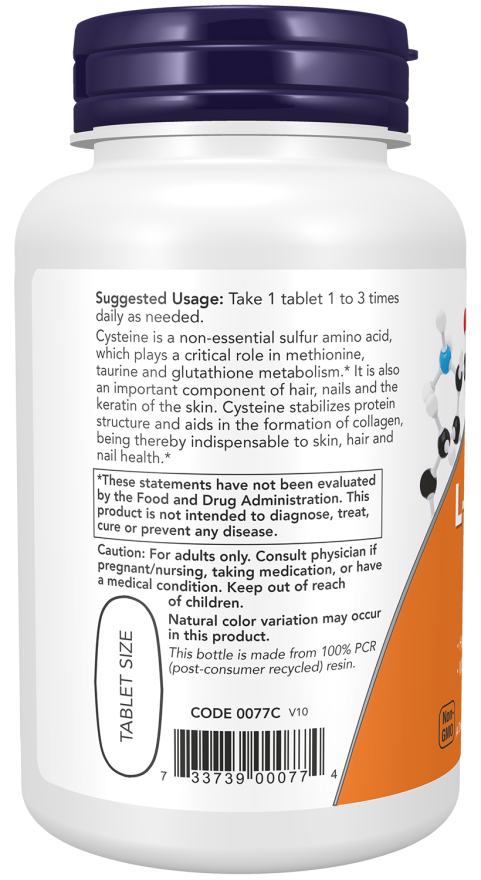 L-Cystein - 500 mg - 100 tabletter - Now Foods – MT Health GmbH