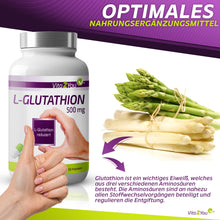 Indlæs billede til gallerivisning L-Glutathion, 500 mg, 90 kapsler fra Vita2you
