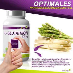 L-Glutathion, 500 mg, 90 kapsler fra Vita2you