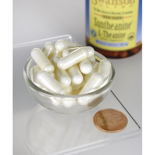 Complément Alimentaire Swanson L-Théanine Suntheanine 100 Mg - Boîte De 60 Gélules, Pour La Relaxation Et La Concentration