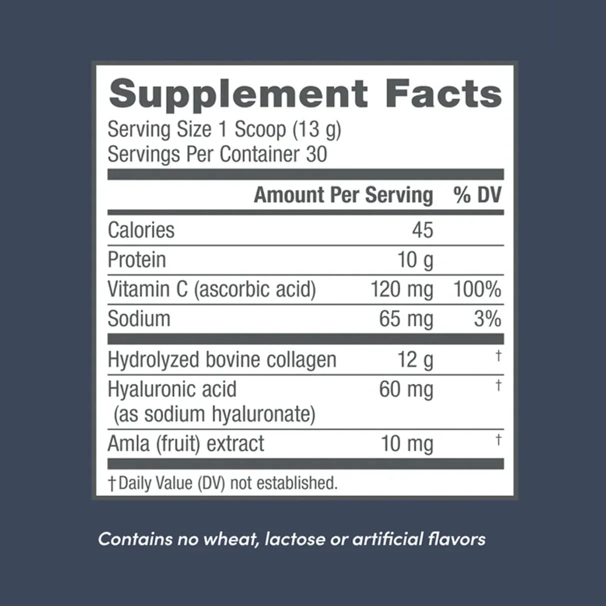 Kollagenpeptider med C-vitamin og Hyaluronsyre