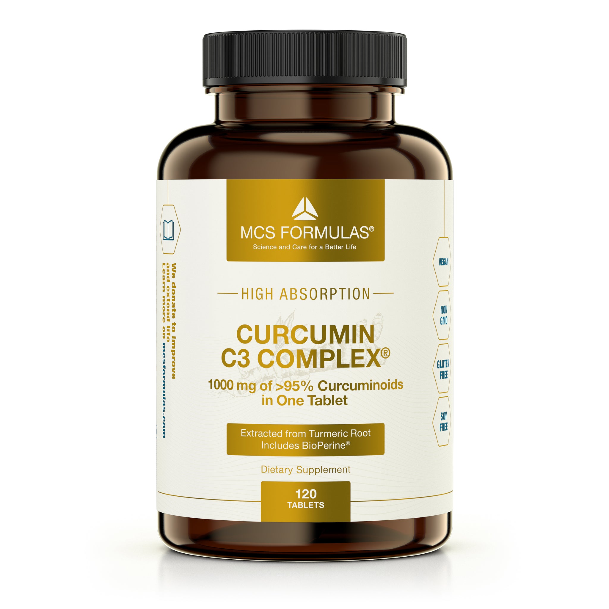 Gurkemeje (Curcumin C3) - 1000 mg - 120 tabletter fra MCS Formulas